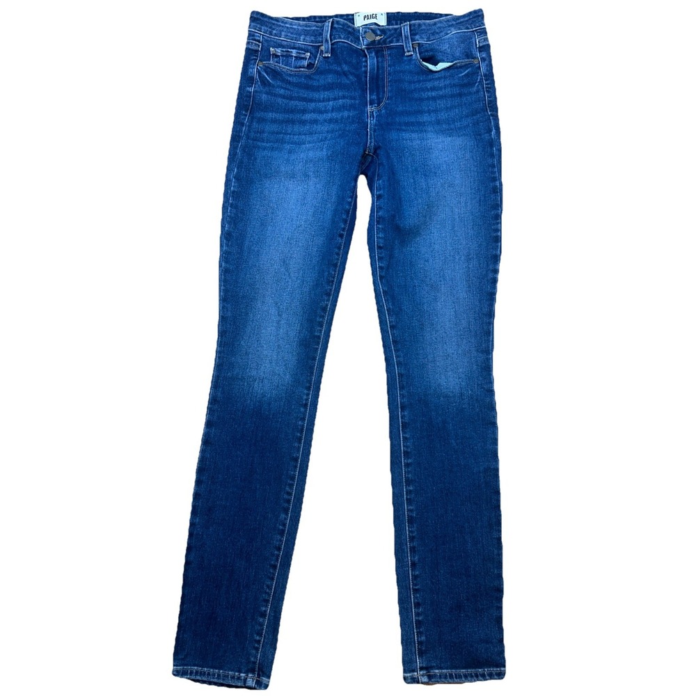 Paige Skyline Skinny Whiskered Medium Wash Jeans Women's Size 32x31